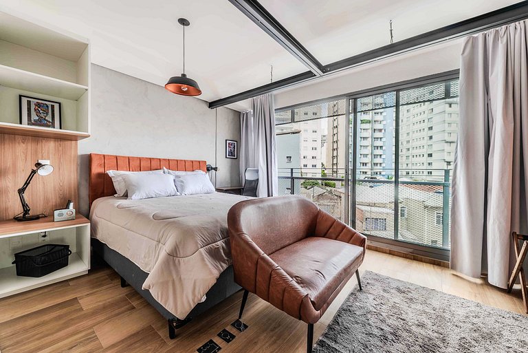 Studio NY em Pinheiros com Piscina e Acad. - PG305