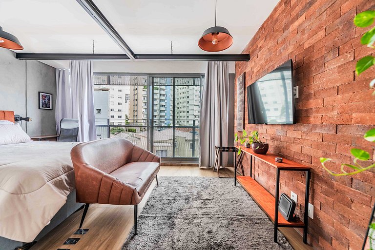 Studio NY em Pinheiros com Piscina e Acad. - PG305