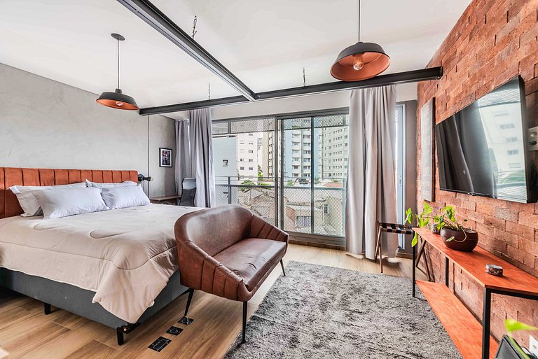 Studio NY em Pinheiros com Piscina e Acad. - PG305