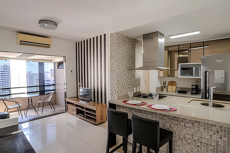 Flat c/ Limpeza Diária | Piscina e Praia - DL1804