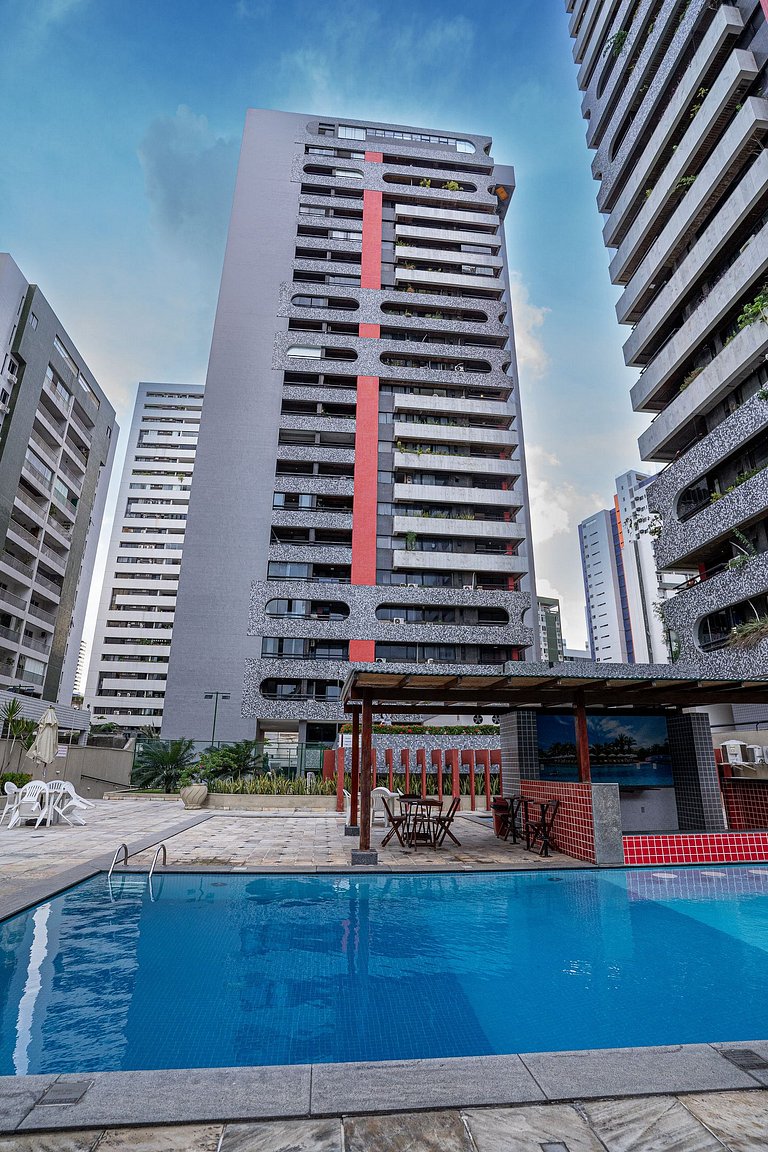 Flat c/ Limpeza Diária | Piscina e Praia - DL1804
