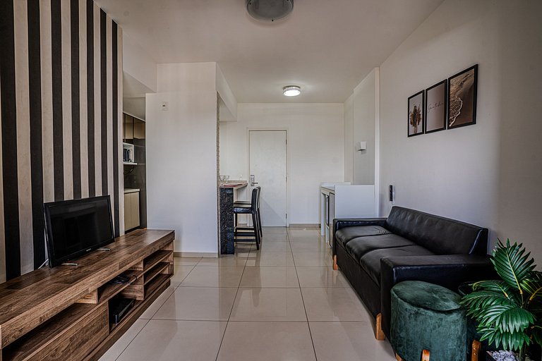 Flat c/ Limpeza Diária | Piscina e Praia - DL1804