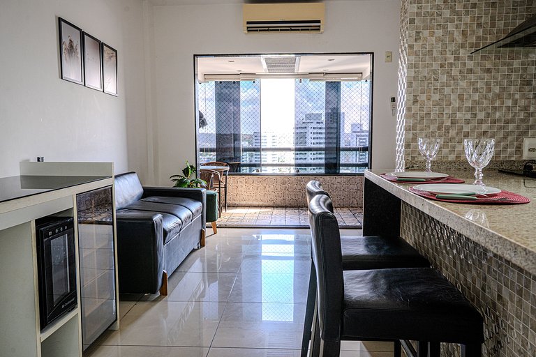 Flat c/ Limpeza Diária | Piscina e Praia - DL1804