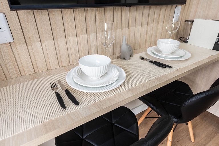 Studio c/ vista e academia no Brooklin - SB1406