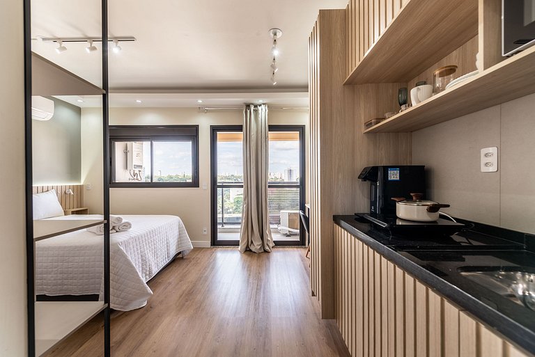 Studio c/ vista e piscina no Brooklin - SB1406