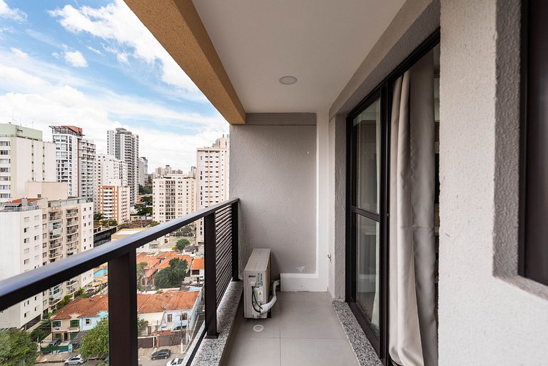 Studio c/ vista e academia no Brooklin - SB1406