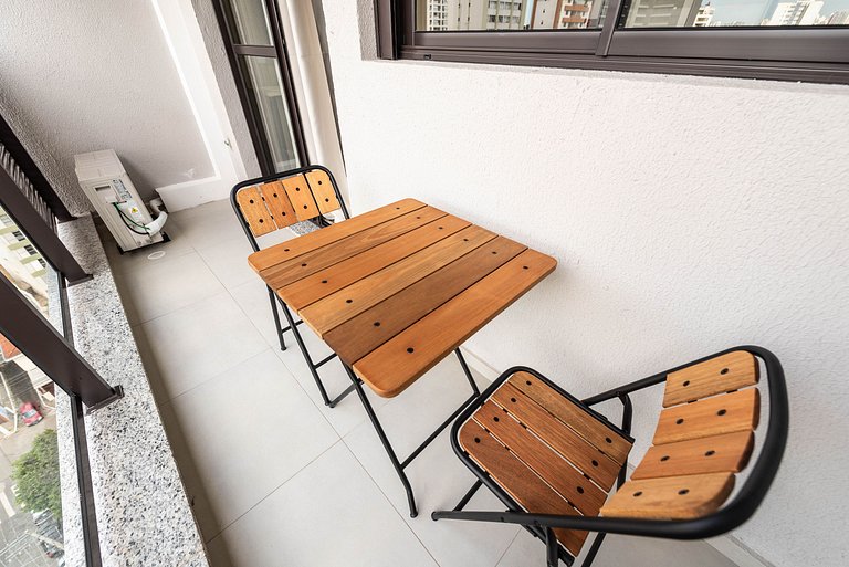 Studio c/ vista e academia no Brooklin - SB1406