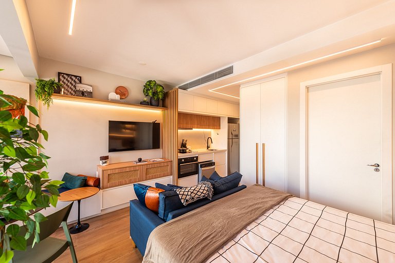 Studio c/ Piscina e Metrô em Pinheiros - PG313