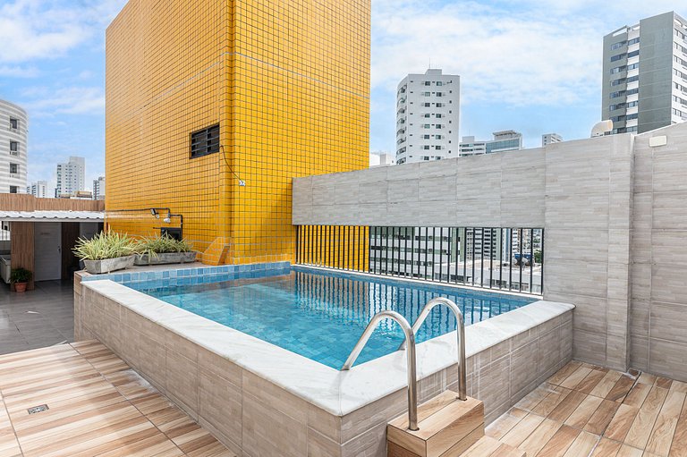 Apartamento com vista incrível e piscina - GS501