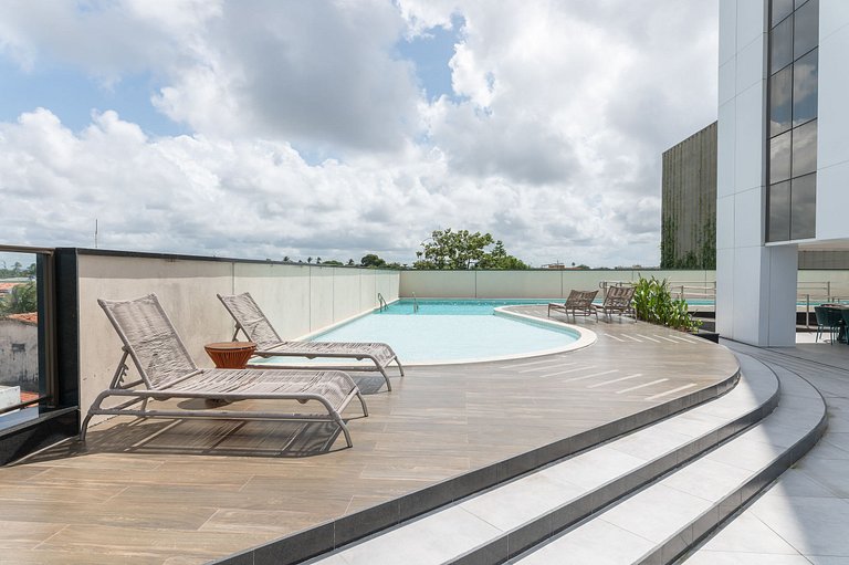 Flat Beira-Mar Vista Rio | Piscina & Sauna HS2203