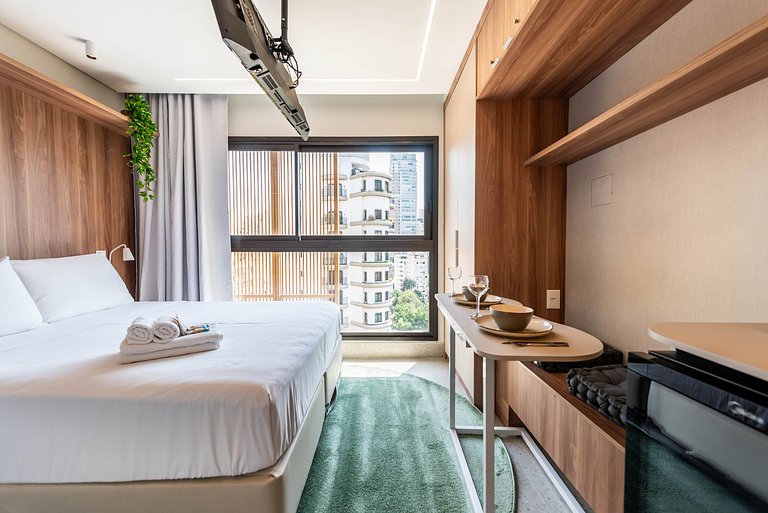 Studio elegante com vista em Moema - IP1208