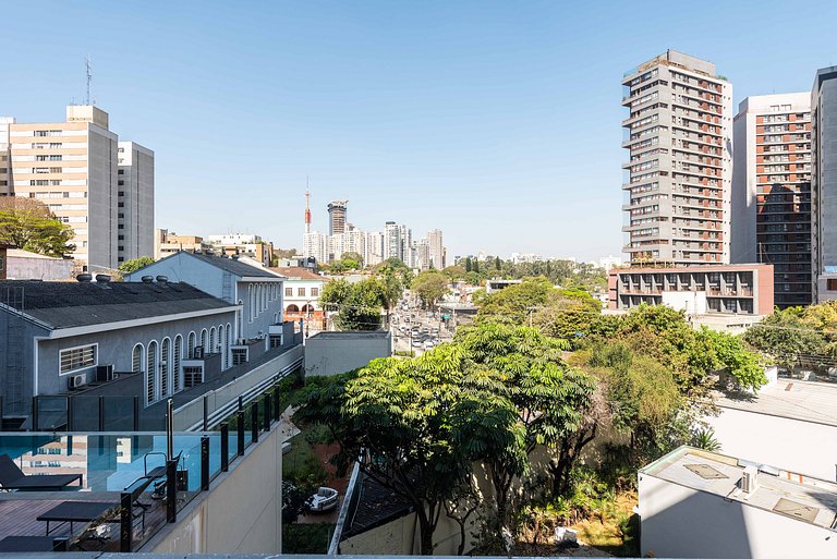 Studio c/ Piscina na Cobertura no Sumaré - G1-103