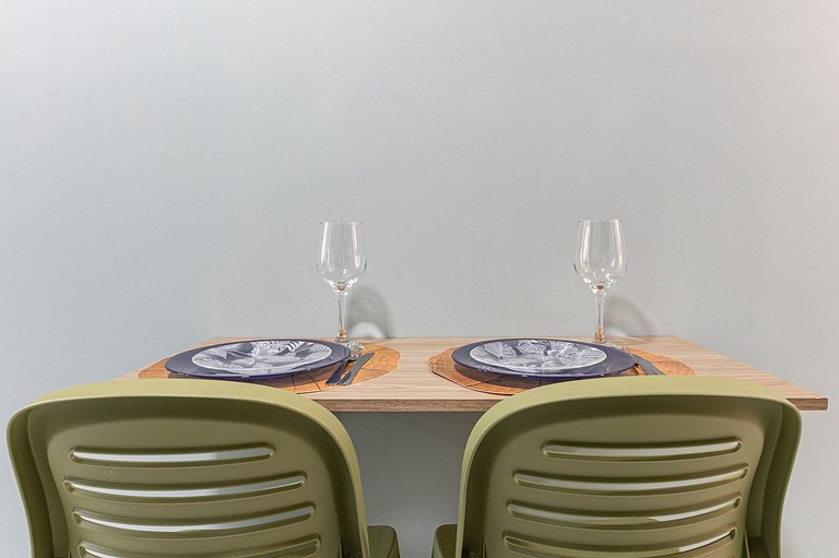 Studio c/ piscina rooftop pertinho da praia - S109