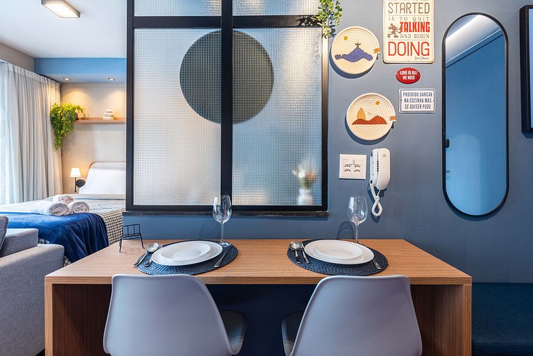 Studio com Varanda, Piscina & Academia - PG402