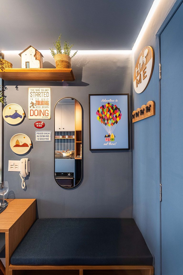 Studio com Varanda, Academia e Piscina