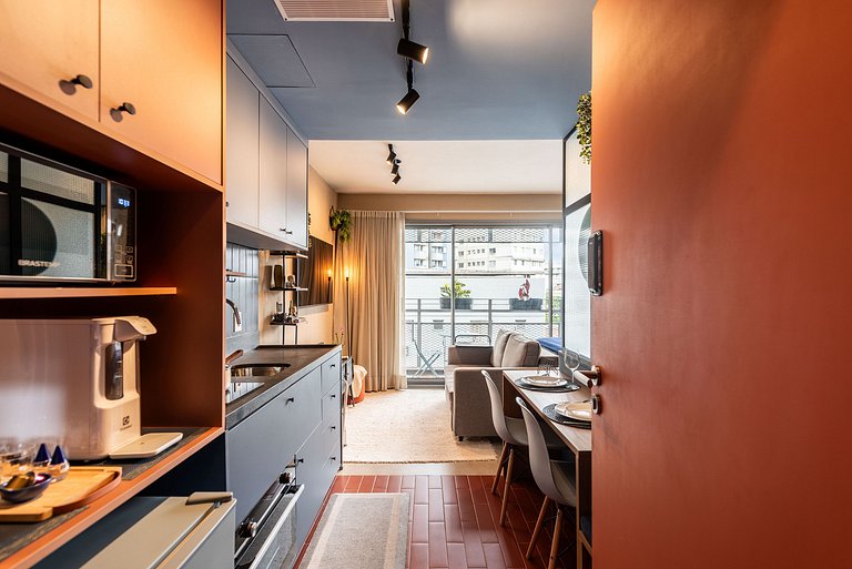 Studio com Varanda, Piscina & Academia - PG402