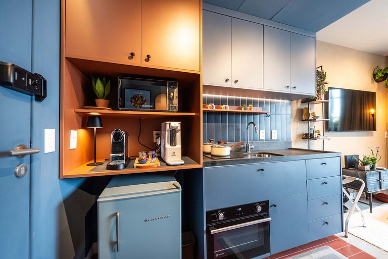 Studio com Varanda, Piscina & Academia - PG402