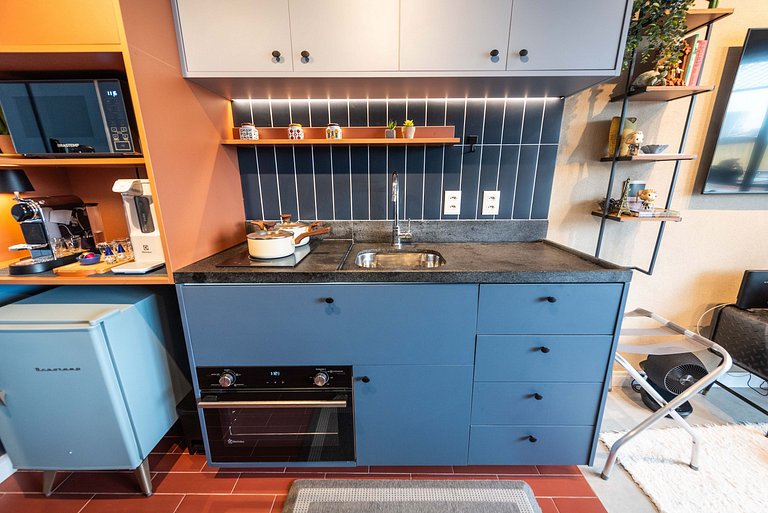 Studio com Varanda, Piscina & Academia - PG402