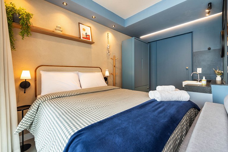 Studio com Varanda, Piscina & Academia - PG402