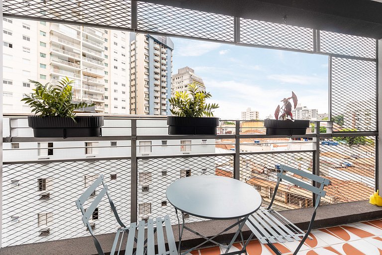 Studio com Varanda, Academia e Piscina