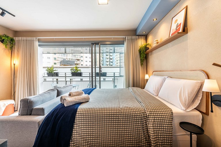 Studio com Varanda, Piscina & Academia - PG402