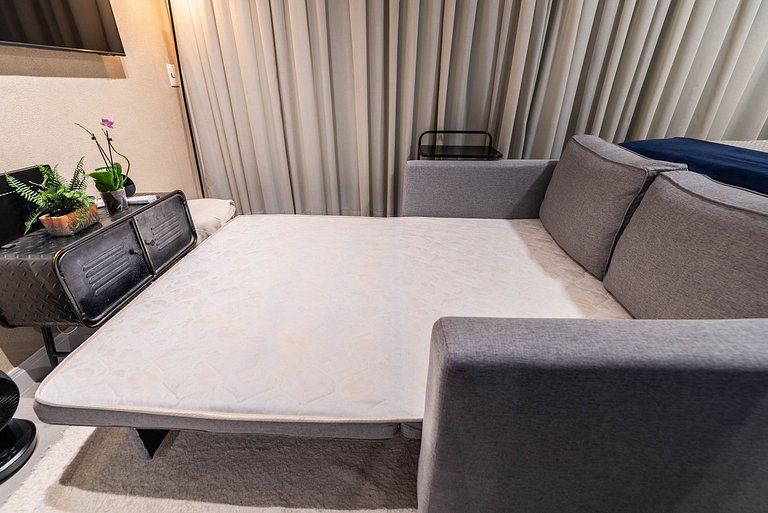 Studio com Varanda, Academia e Piscina