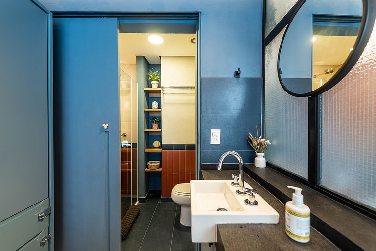 Studio com Varanda, Academia e Piscina