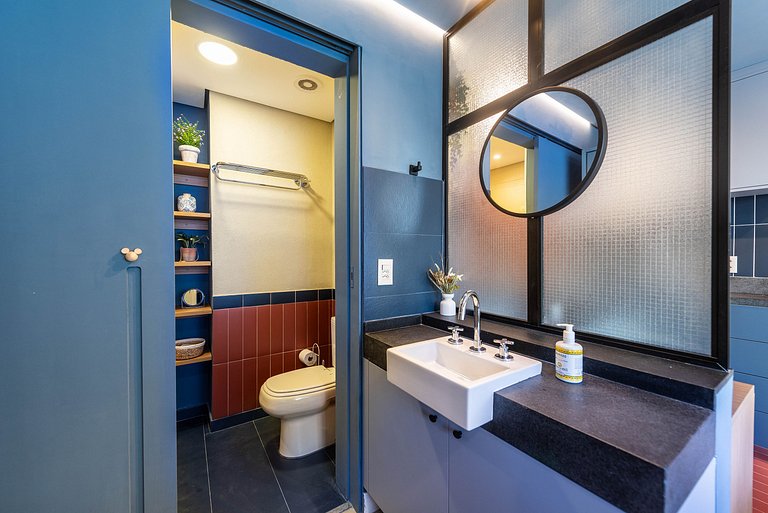 Studio com Varanda, Academia e Piscina