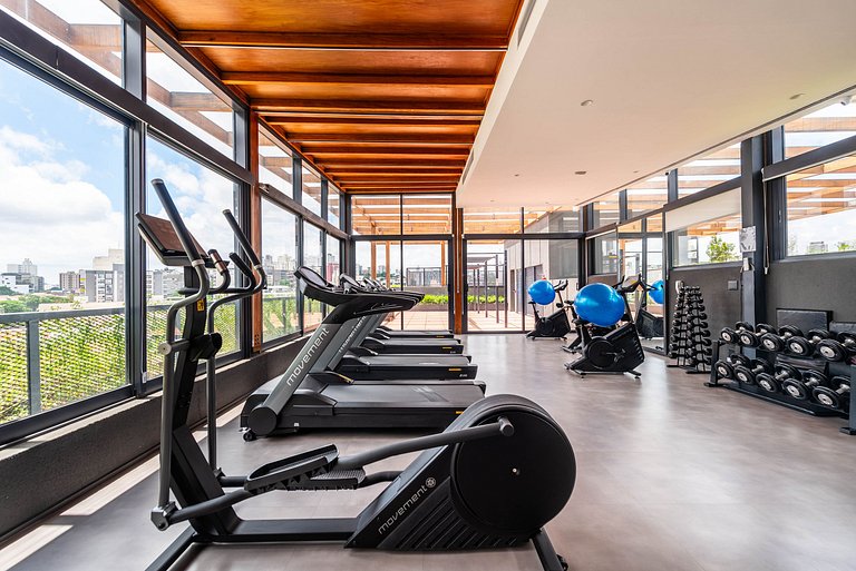 Studio com Varanda, Academia e Piscina