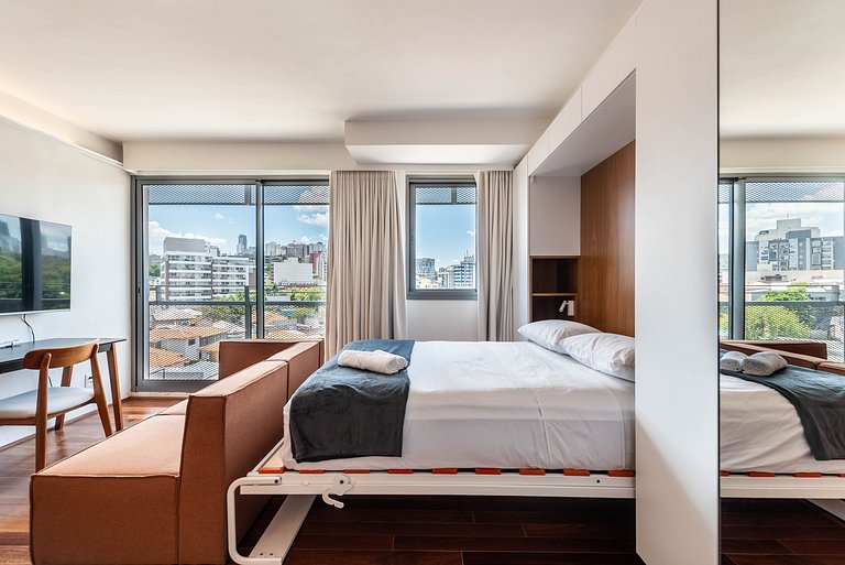 Studio em Pinheiros com Piscina Rooftop - P507