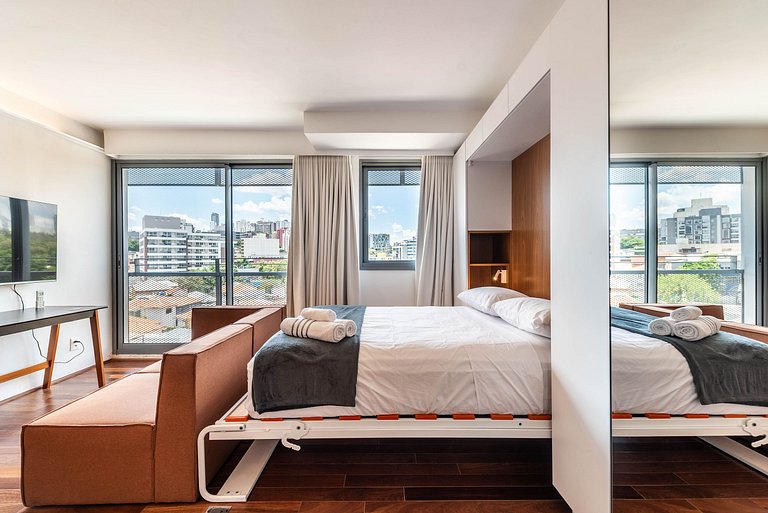 Studio em Pinheiros com Piscina Rooftop - P507