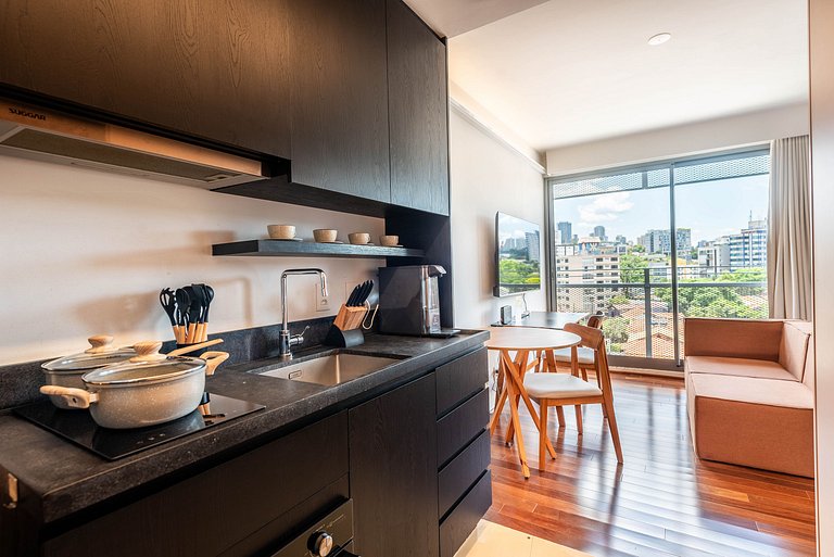 Studio em Pinheiros com Piscina Rooftop - P507