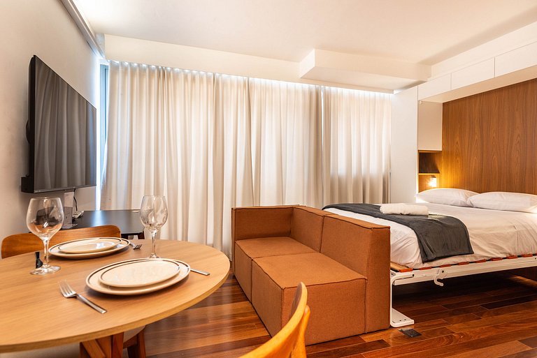 Studio em Pinheiros com Piscina Rooftop - P507