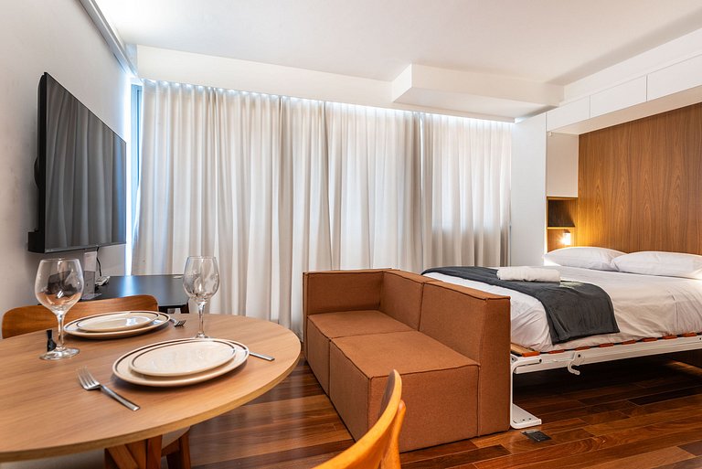 Studio em Pinheiros com Piscina Rooftop - P507