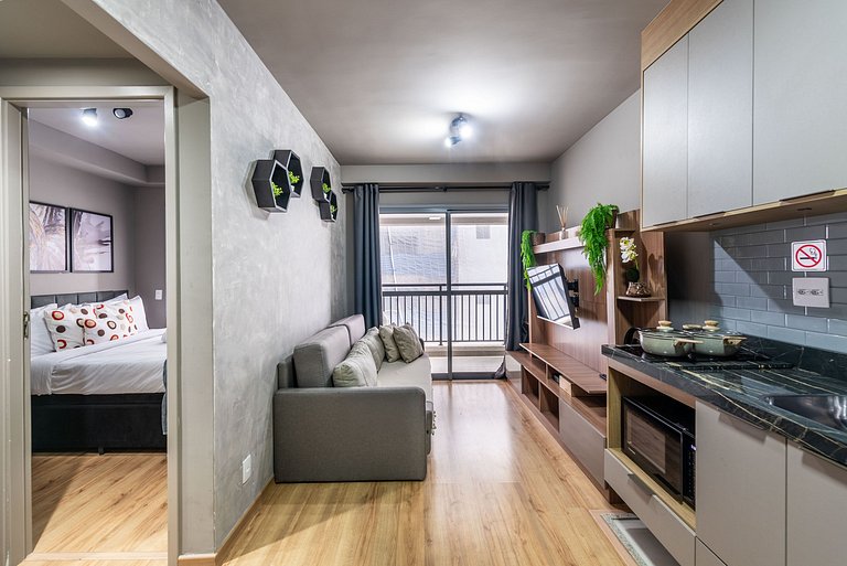 Studio em Indianópolis com academia - NI410