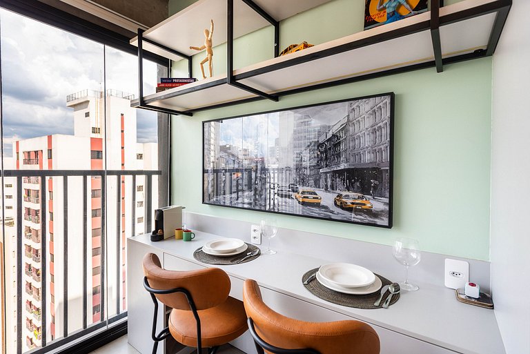 Studio Moderno com Academia e Vista - VN1407