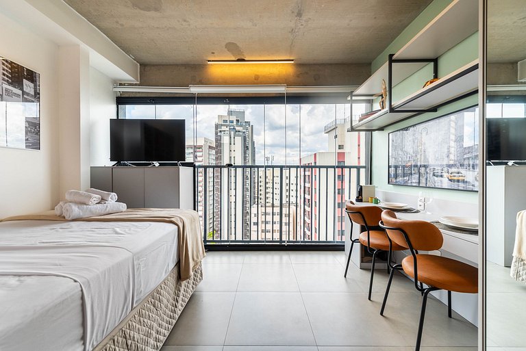 Studio Moderno com Academia e Vista - VN1407