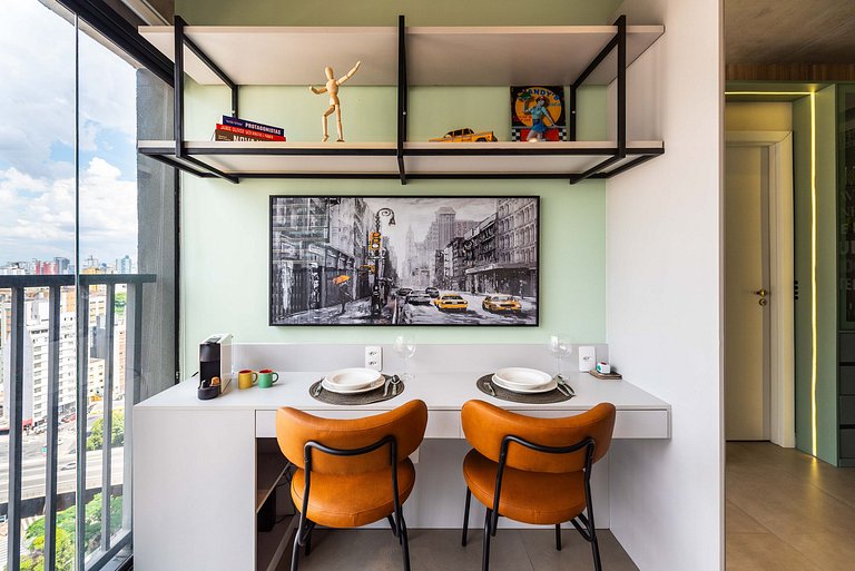 Studio Moderno com Academia e Vista - VN1407