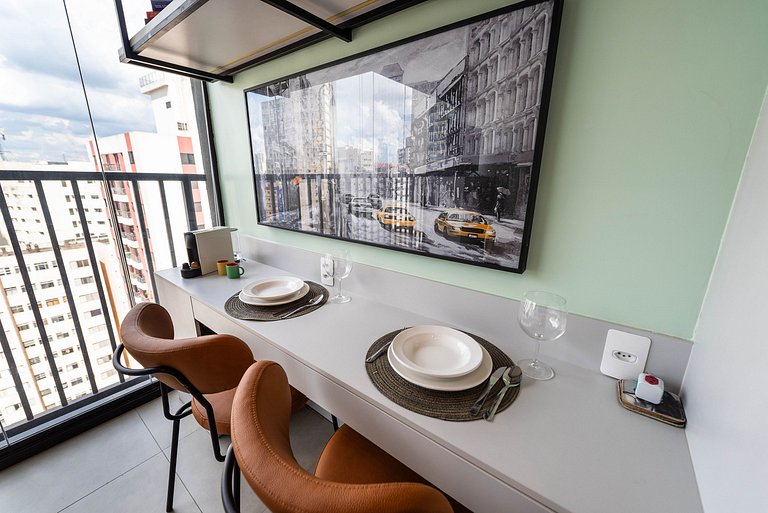 Studio Moderno com Academia e Vista - VN1407