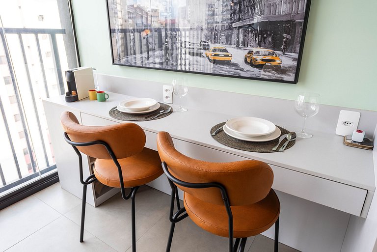 Studio Moderno com Academia e Vista - VN1407