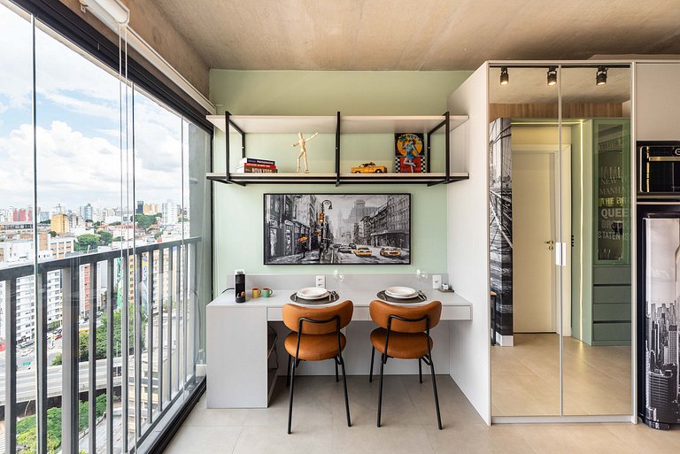 Studio Moderno com Academia e Vista - VN1407