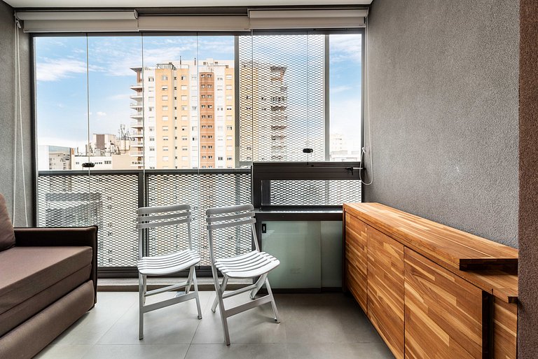 Studio em Pinheiros com Piscina e Academia - C1406