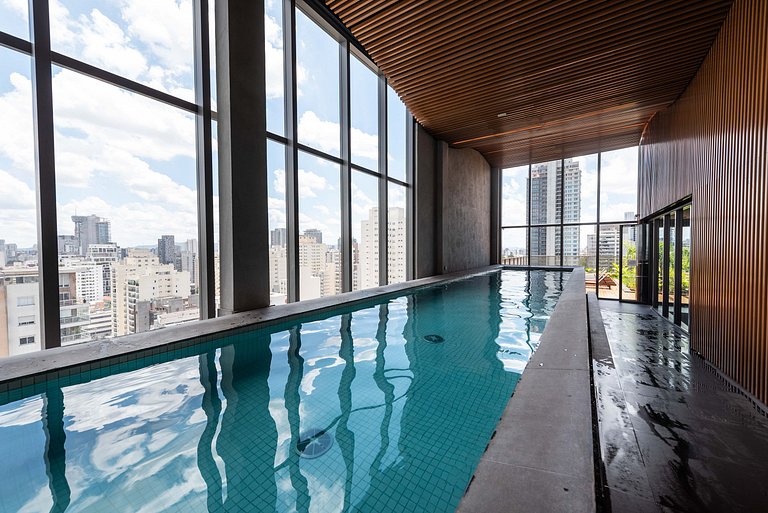 Studio em Pinheiros com Piscina e Academia - C1406