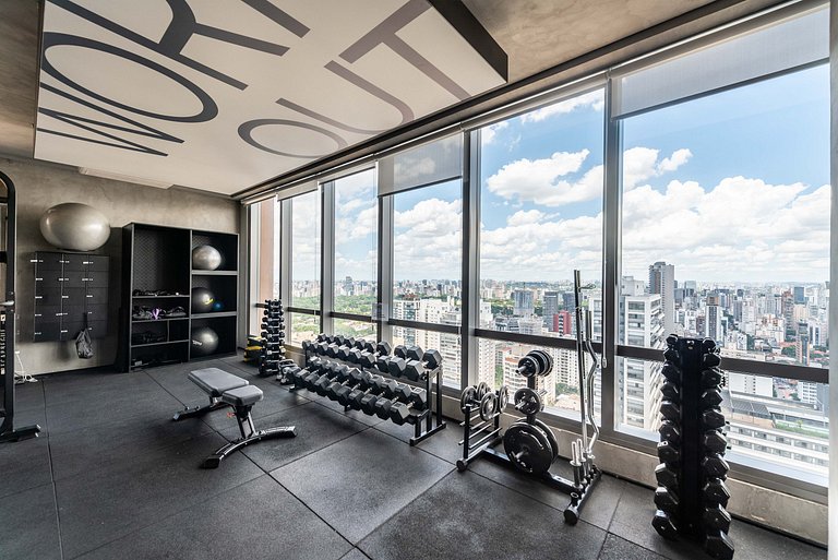 Studio em Pinheiros com Piscina e Academia - C1406