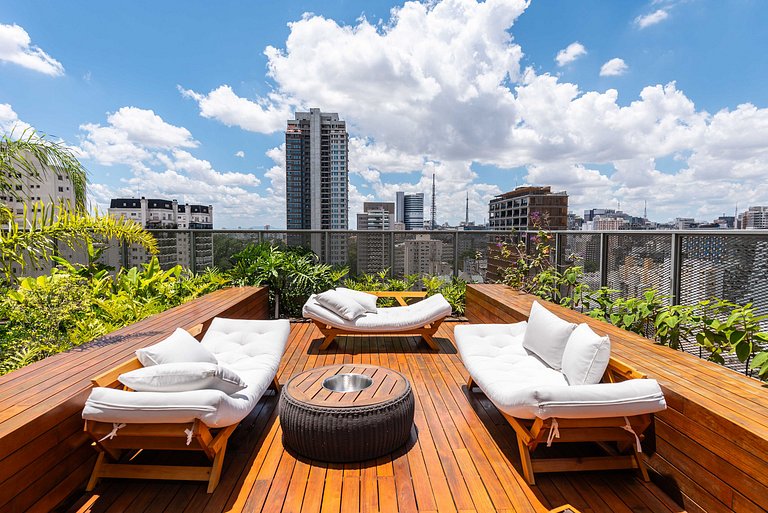 Studio em Pinheiros com Piscina e Academia - C1406