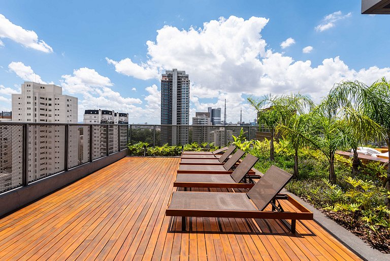 Studio em Pinheiros com Piscina e Academia - C1406