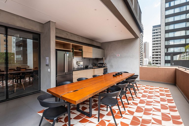 Studio em Pinheiros com Piscina e Academia - C1406