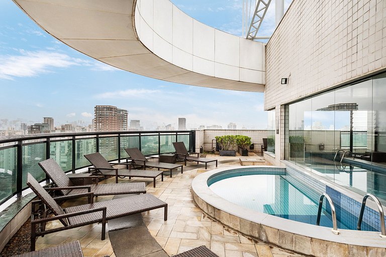 Studio na Faria Lima c/ Piscina e Spa - BT1110