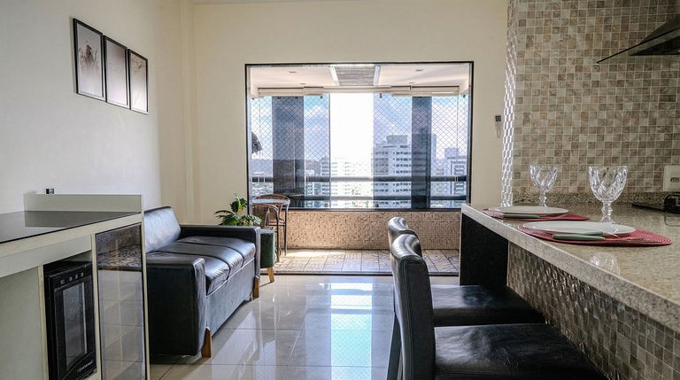 Flat com Limpeza Diária, Piscina e Praia - DL1804