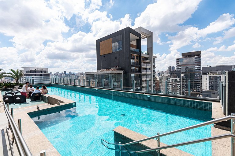 Studio Sofisticado c/ Piscina e Academia - Z316